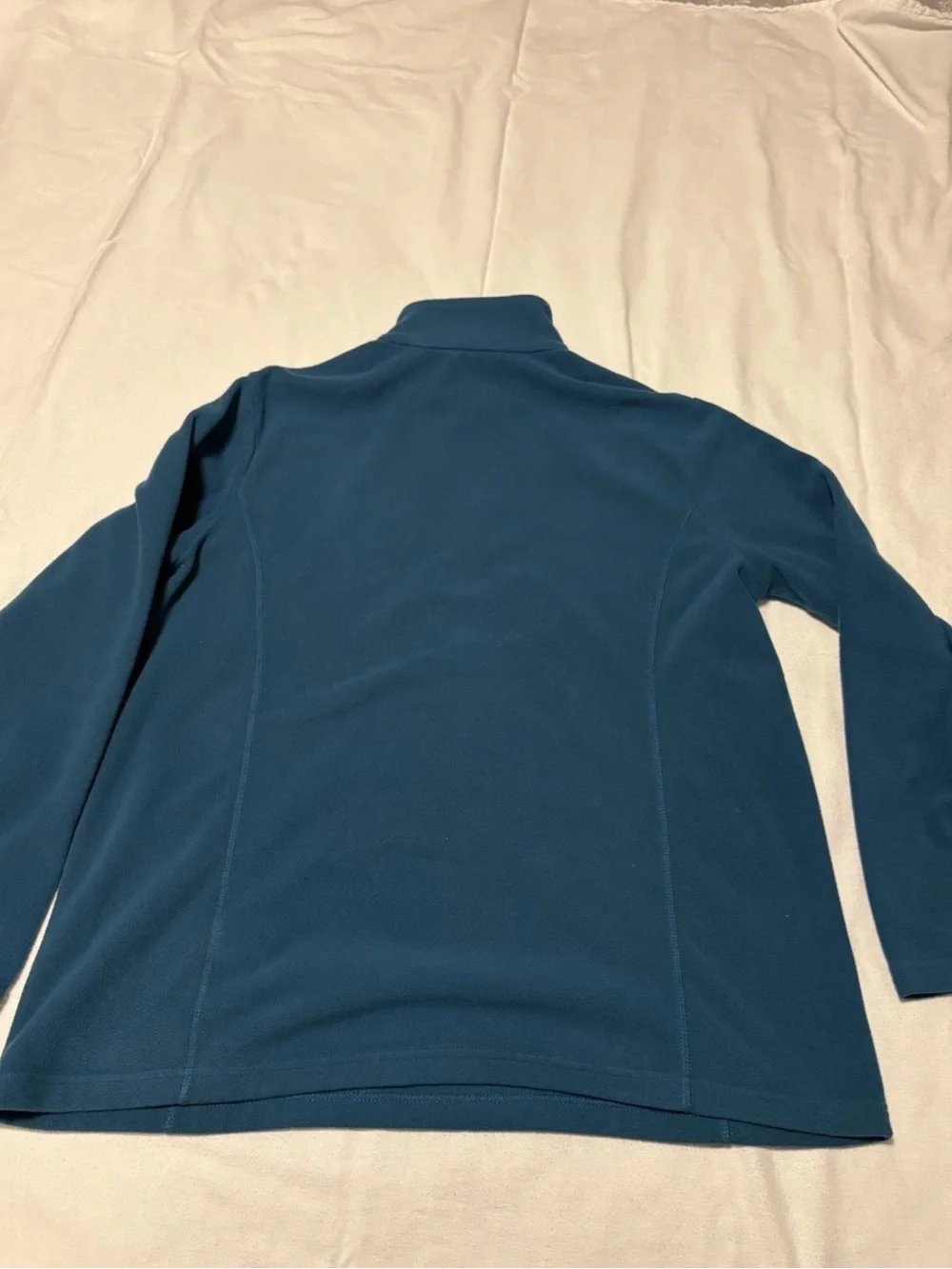 Men's Teal Quarter-Zip Fleece Pullover Sweater Lands End Size Large